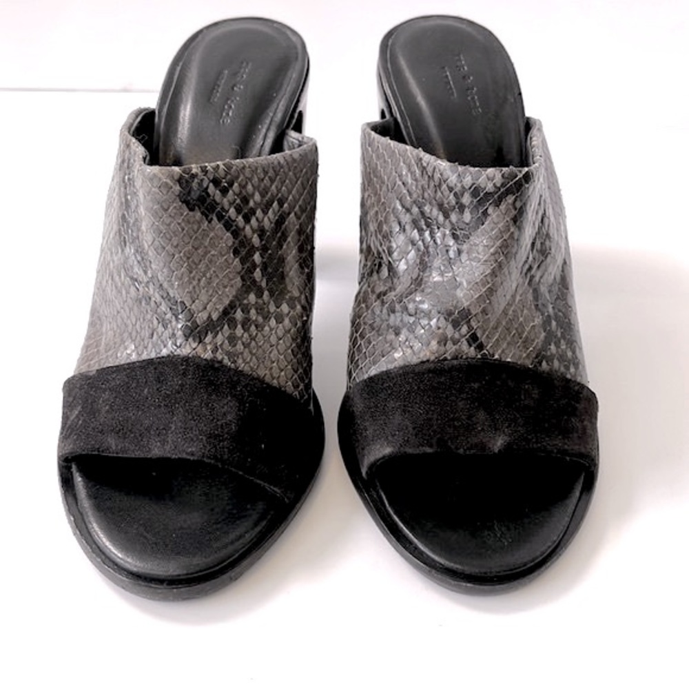 Rag & Bone 'Tristan' Snake Print Suede Leather Mu… - image 4